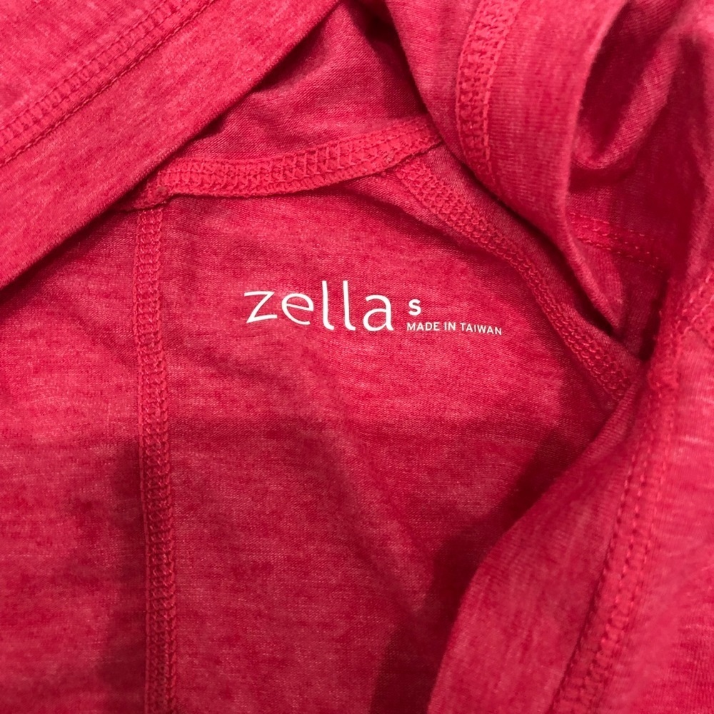 Zella Hot Pink Hooded Long Sleeve Shirt Scoop Neck - Picture 3 of 8